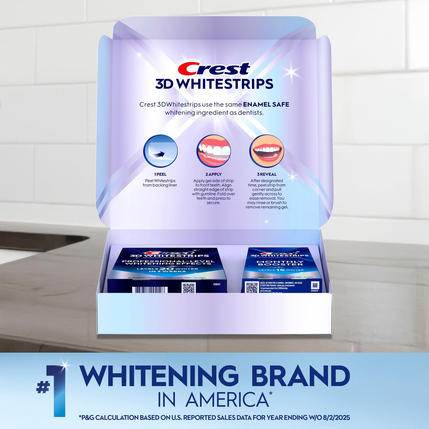 Crest 3D Whitestrips Professional Effects + Supreme Bright Bonus Brightening — Dual Pack Whitening Kit, 20 Professional Strips + 10 Brightening Strips (Hydrogen Peroxide, At-Home Treatment)