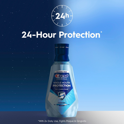 Crest 크레스트 프로헬스 어드밴티지 멀티 프로텍션 구강세정제 스무스 민트 패밀리 3팩 무알코올·6중 치아 보호 (3 × 33.8 fl oz)