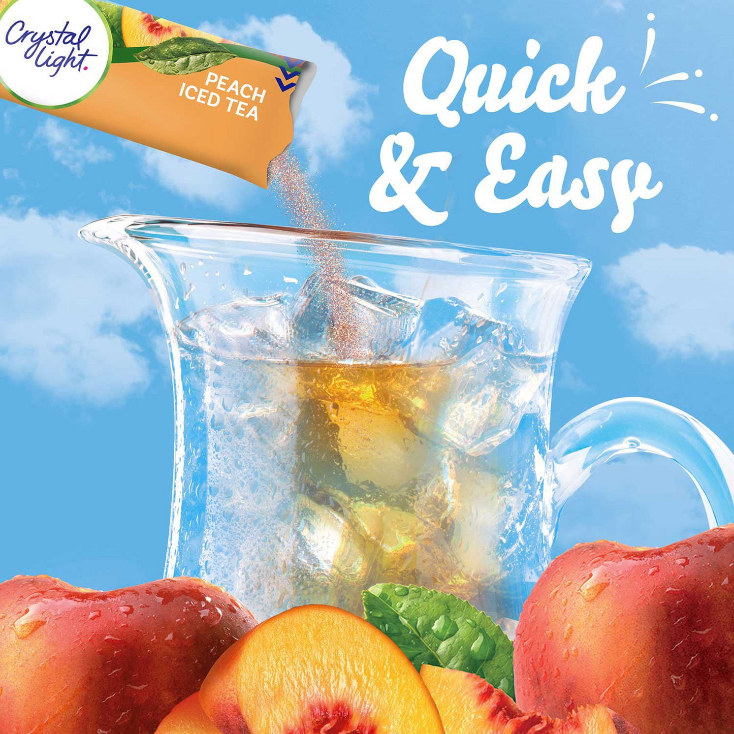 Crystal Light Peach Iced Tea Powdered Drink Mix - 4.55 oz (129g)