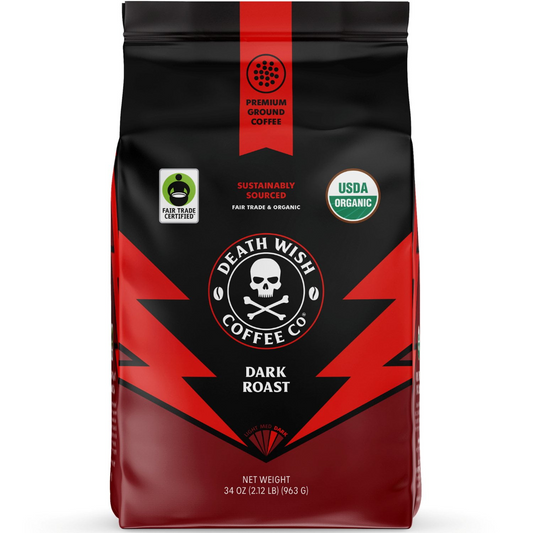Death Wish Organic Dark Roast Ground Coffee - 34 oz (964g)