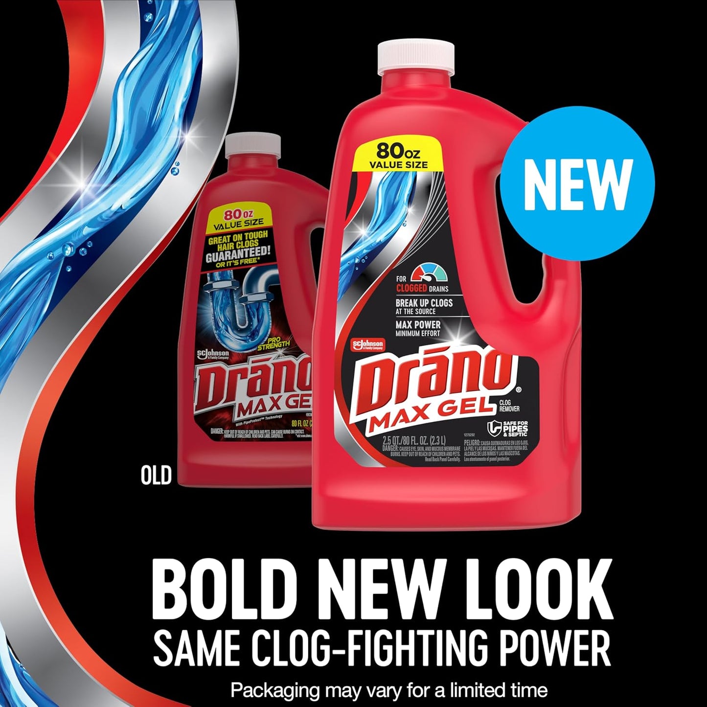 Drano 드라노 맥스 겔 배수구 클리너 - 2366mL (80 fl oz) × 2개