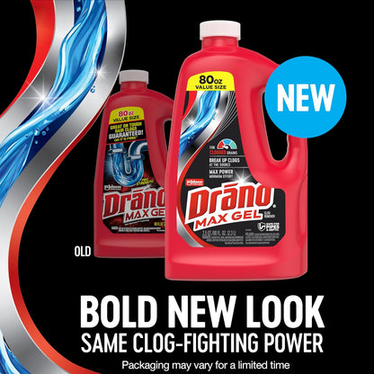 Drano 드라노 맥스 겔 배수구 클리너 - 2366mL (80 fl oz) × 2개
