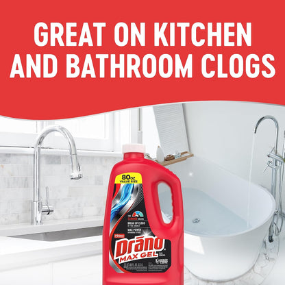 Drano 드라노 맥스 겔 배수구 클리너 - 2366mL (80 fl oz) × 2개