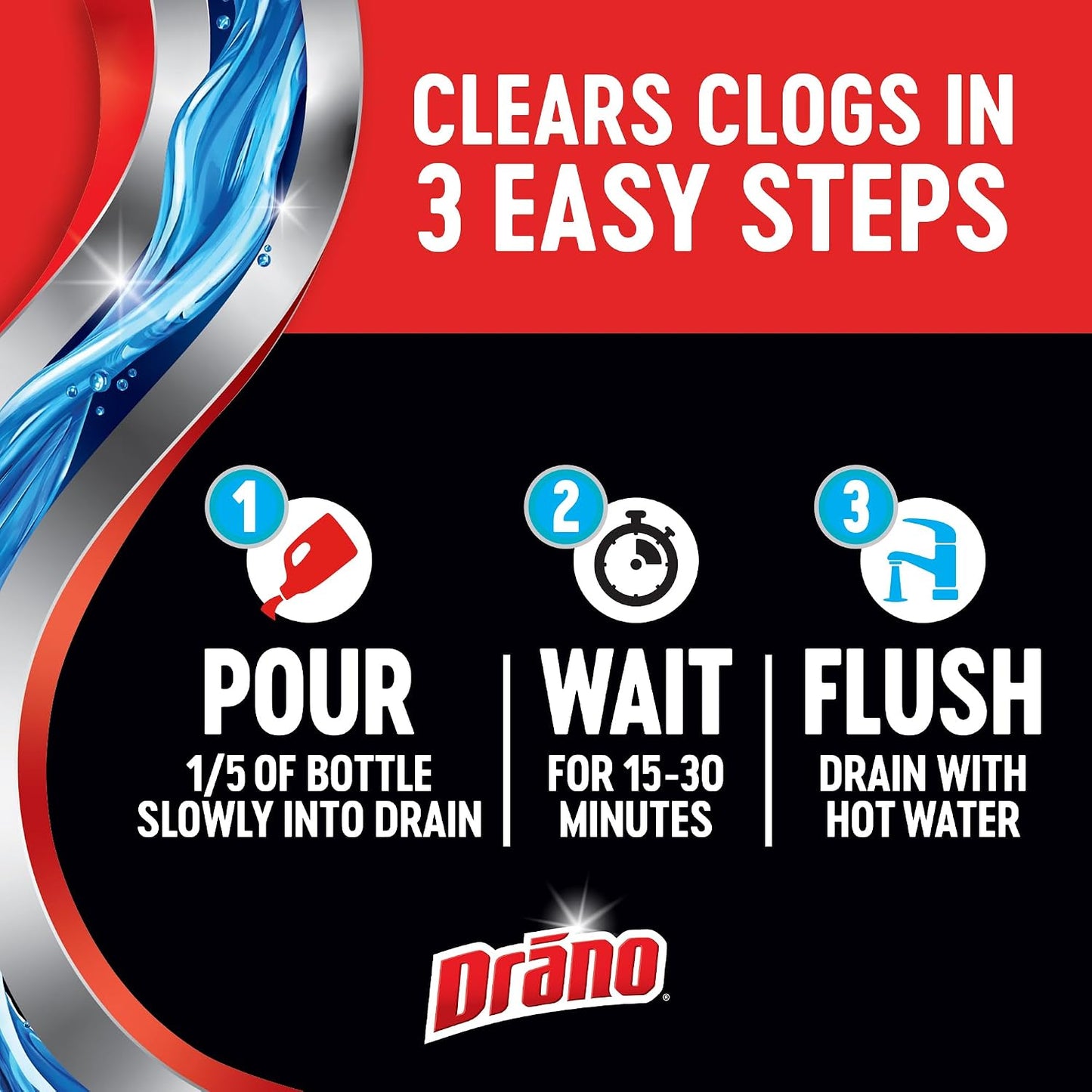 Drano 드라노 맥스 겔 배수구 클리너 - 2366mL (80 fl oz) × 2개