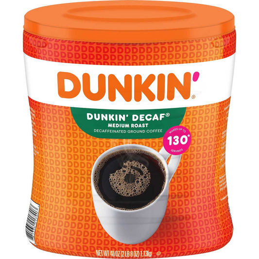 Dunkin' Decaffeinated Medium Roast Ground Coffee - 40 oz (1134g)