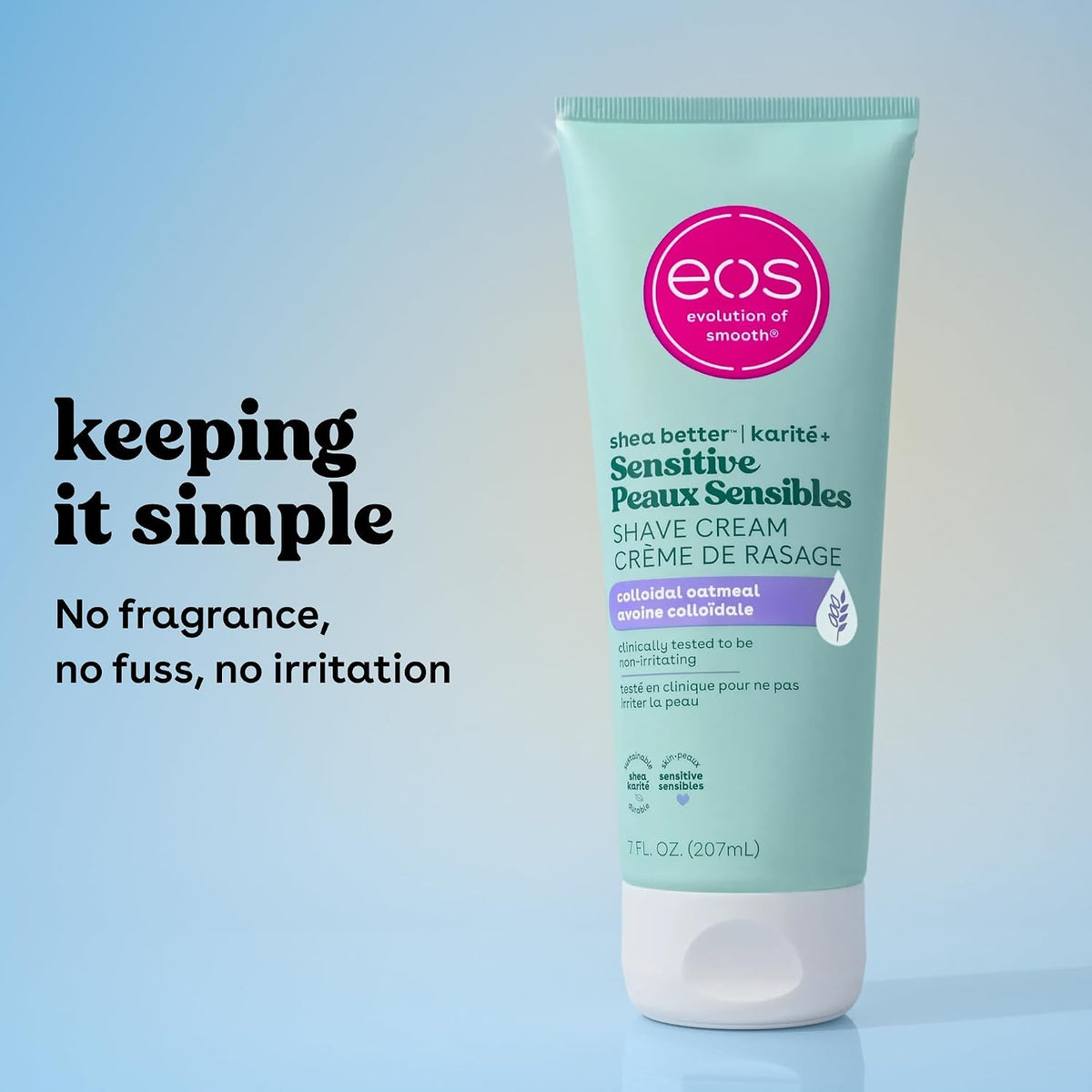 eos Shea Better Sensitive Shave Cream - Fragrance-Free - 7 fl oz (207mL) × 2 Bottles