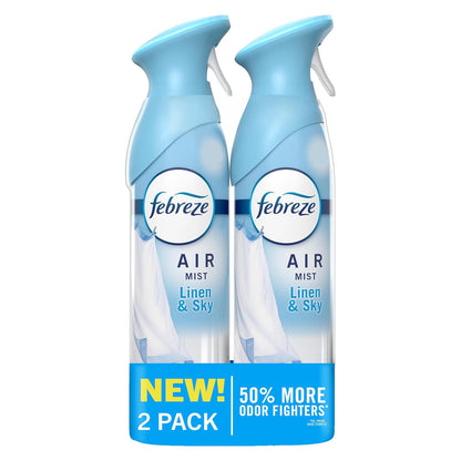 Febreze Air Mist - Linen & Sky - 8.1 fl oz (240mL) × 2 Bottles