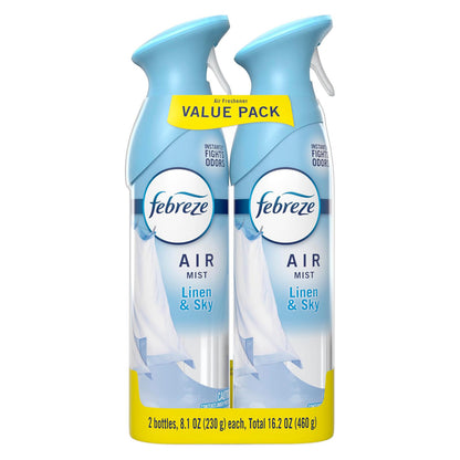 Febreze Air Mist - Linen & Sky - 8.1 fl oz (240mL) × 2 Bottles