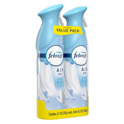Febreze Air Mist - Linen & Sky - 8.1 fl oz (240mL) × 2 Bottles