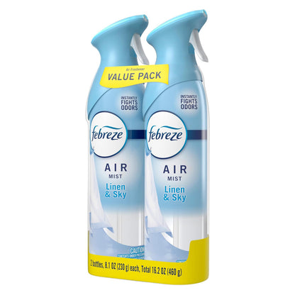 Febreze Air Mist - Linen & Sky - 8.1 fl oz (240mL) × 2 Bottles