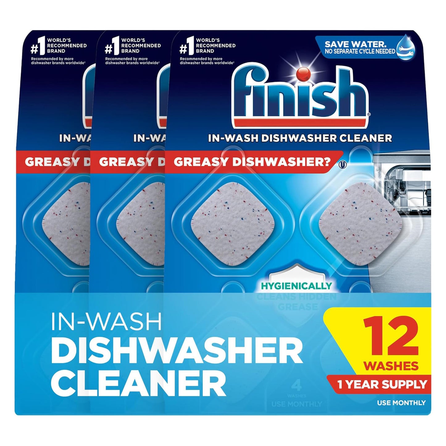 Finish Dishwasher Cleaner Tablets - 12 Tablets