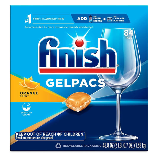 Finish Gelpacs Dishwasher Detergent Pods - Orange - 84 Pacs