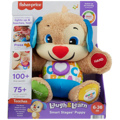 Fisher-Price Smart Stages Puppy Musical Playmat — Activity Gym for Tummy Time with Lights, Sounds & 75+ Phrases (Ages 0-3)