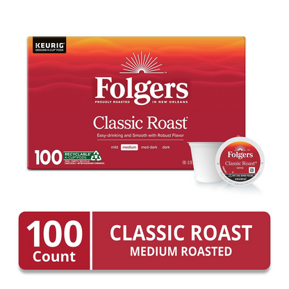 Folgers 폴저스 클래식 로스트 미디엄 팟 (K-컵) - 100개입