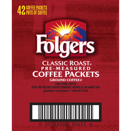Folgers 폴저스 클래식 로스트 분쇄 포션팩 - 1.2 oz (34g) x 42개입