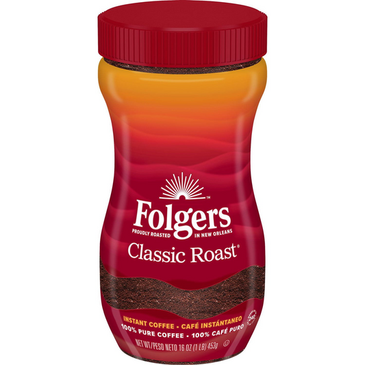 Folgers Classic Roast Instant Coffee - 16 oz (454g)