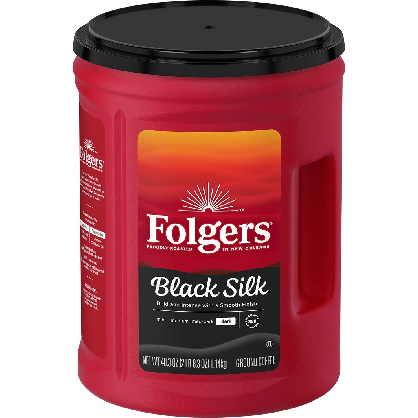 Folgers 폴저스 블랙 실크 다크 로스트 분쇄커피 - 40.3 oz (1142g)
