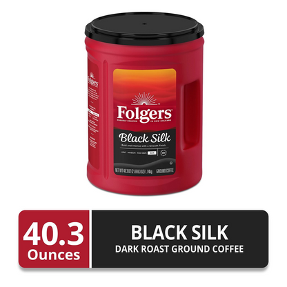 Folgers 폴저스 블랙 실크 다크 로스트 분쇄커피 - 40.3 oz (1142g)