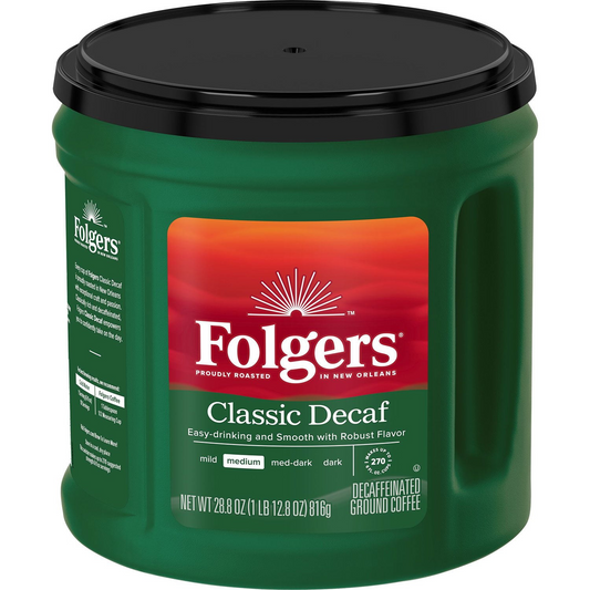 Folgers Decaffeinated Classic Roast Ground Coffee - 28.8 oz (816g)