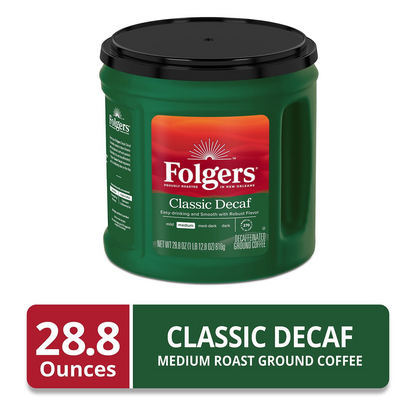 Folgers 폴저스 디카페인 클래식 로스트 분쇄커피 - 28.8 oz (816g)