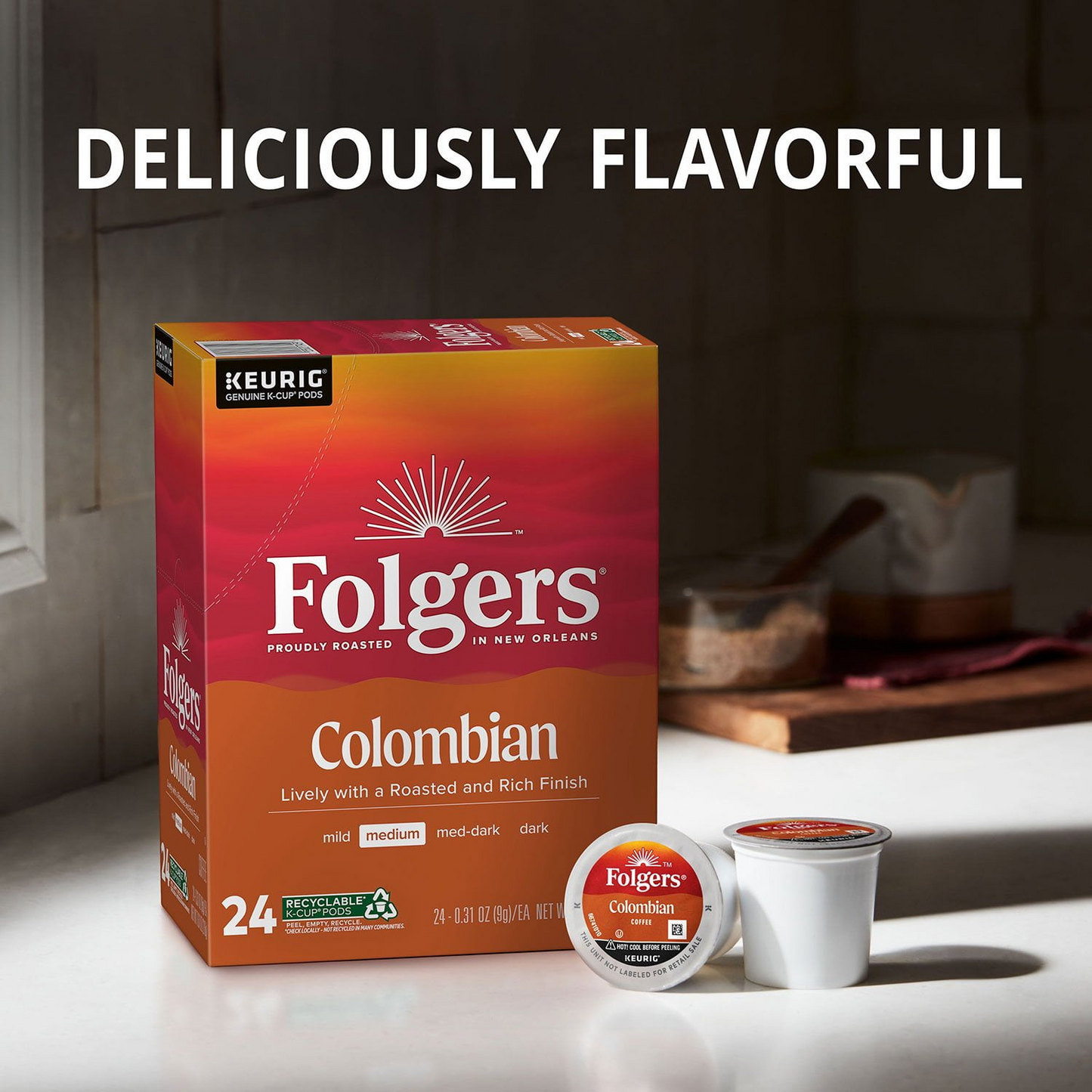 Folgers 폴저스 100% 콜롬비아 미디엄 로스트 팟 (K-컵) - 100개입