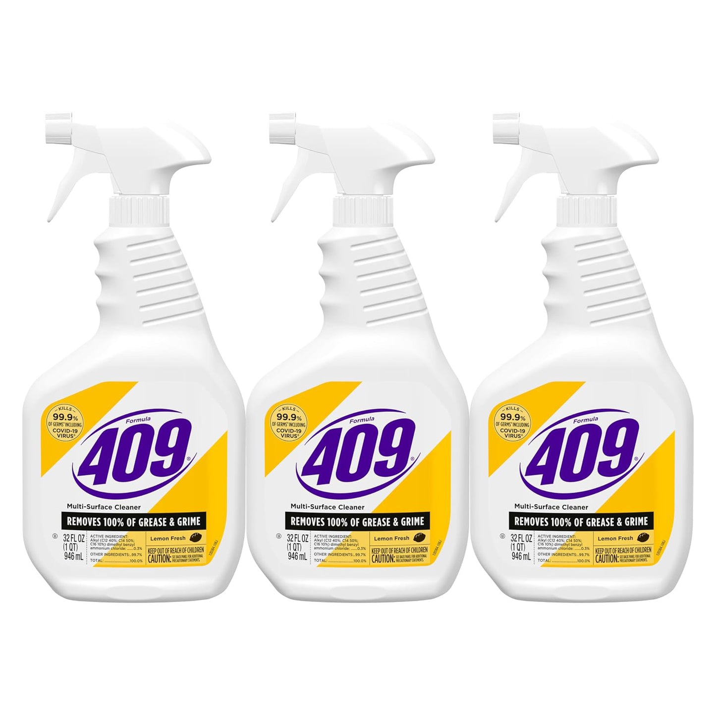 Formula 409 포뮬러 409 다목적 세정제 - 레몬 - 946mL (32 fl oz) × 3개