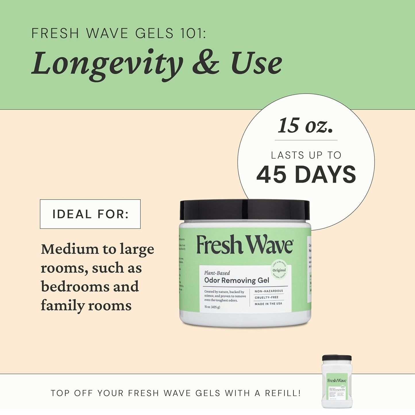 Fresh Wave Original Odor Eliminator Gel - 15 oz (425g) × 2 Jars