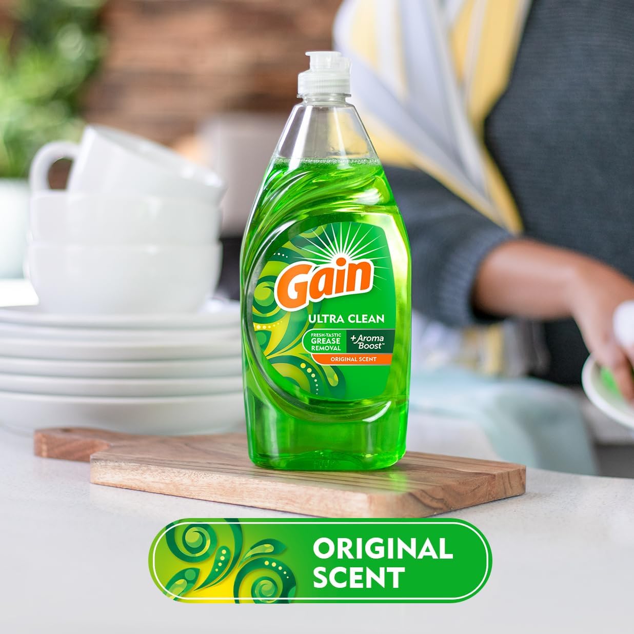 Gain Ultra Dishwashing Liquid Dish Soap - Original Scent - 38 fl oz (1124mL) × 3 Bottles