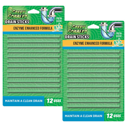 Green Gobbler Drain Cleaner & Deodorizer Fresh Scent Sticks - 24 Sticks