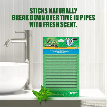 Green Gobbler Drain Cleaner & Deodorizer Fresh Scent Sticks - 24 Sticks