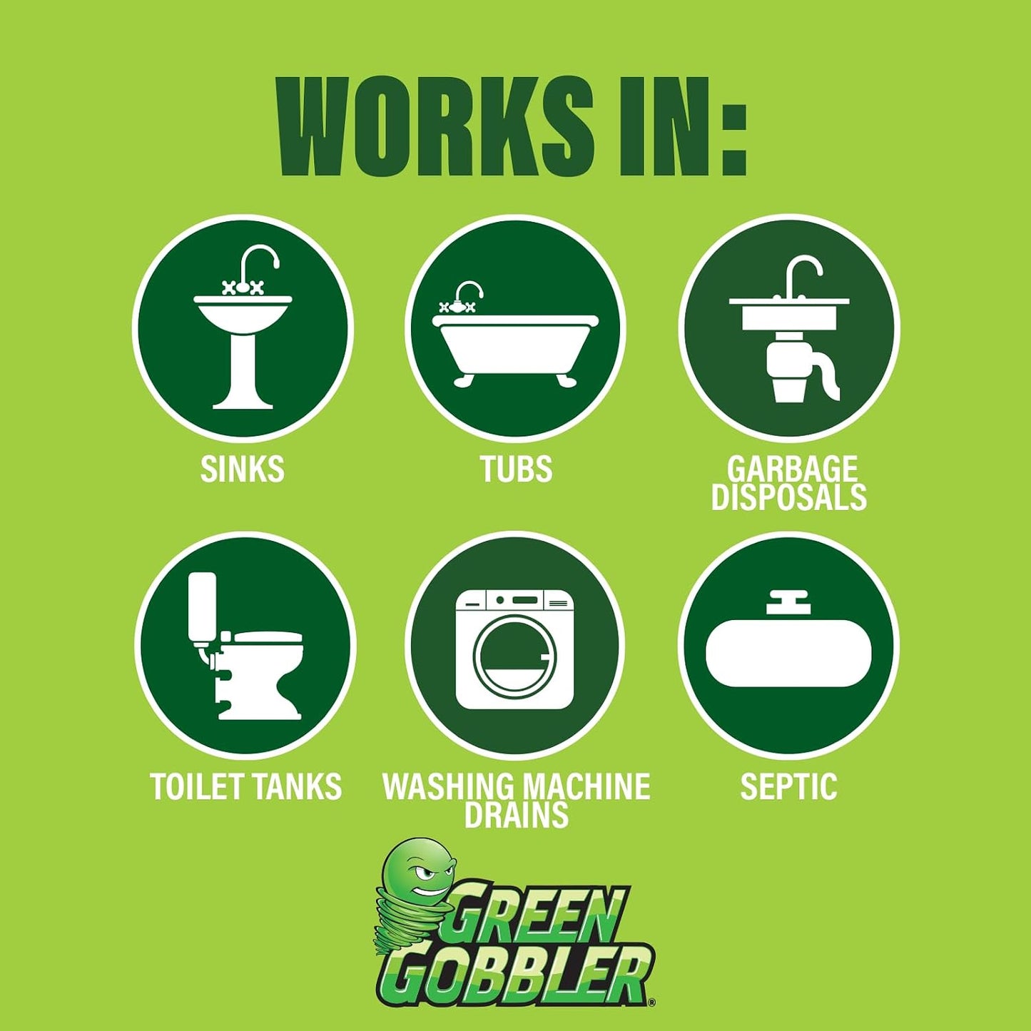 Green Gobbler Drain Cleaner & Deodorizer Fresh Scent Sticks - 24 Sticks