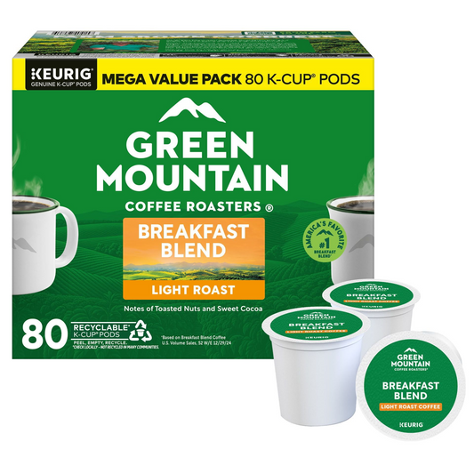 Green Mountain Breakfast Blend Light Roast Pods (K-Cup) - 80 ct