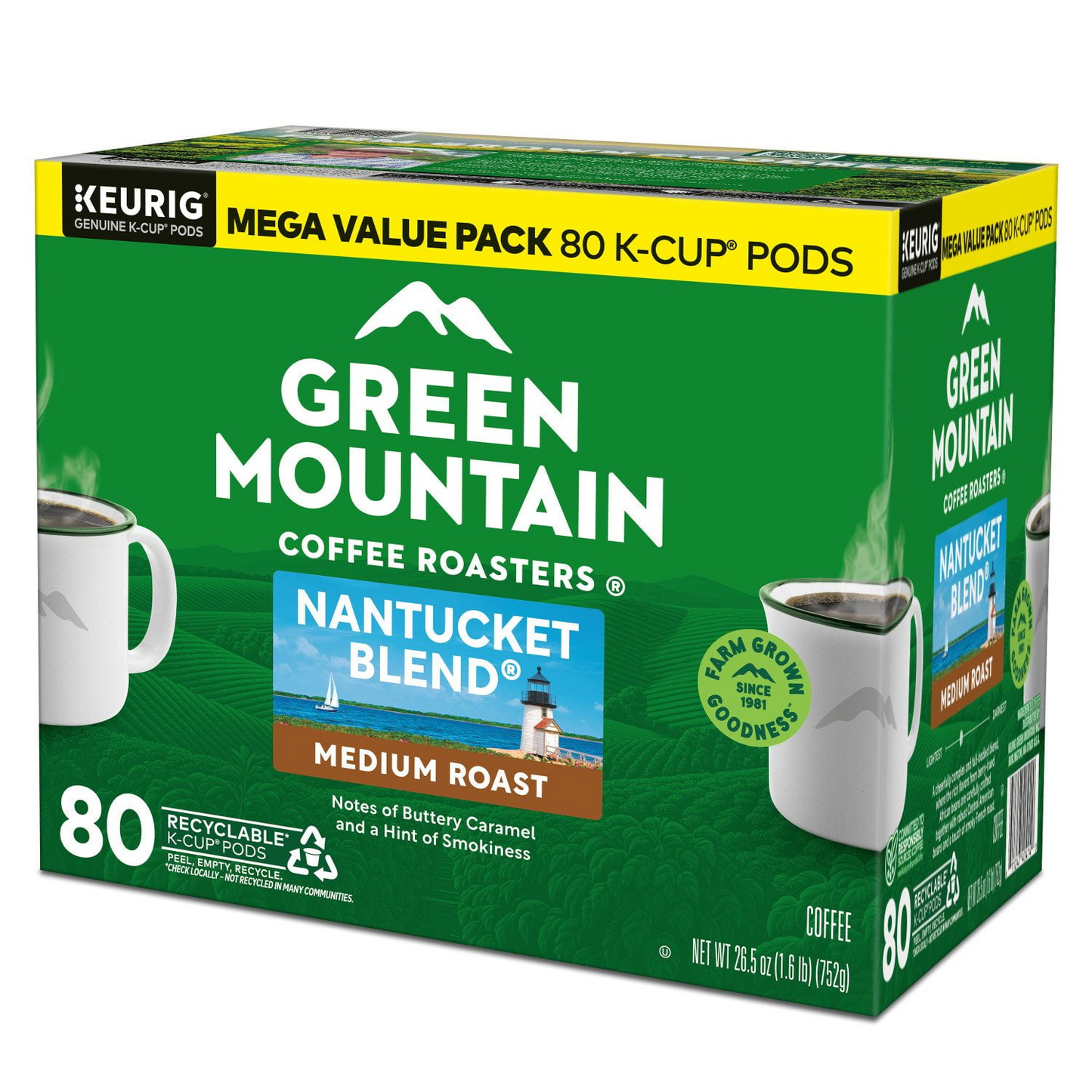Green Mountain Nantucket Blend Medium Roast Pods (K-Cup) - 80 ct