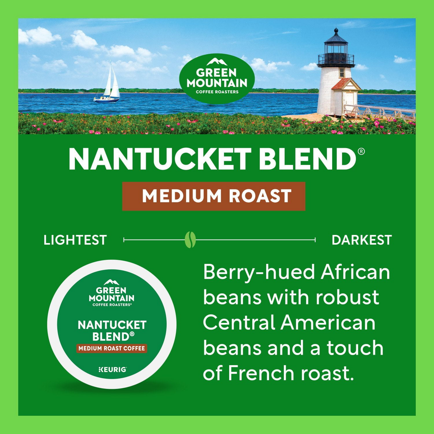 Green Mountain Nantucket Blend Medium Roast Pods (K-Cup) - 80 ct