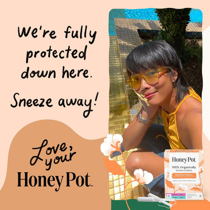The Honey Pot Company Organic Cotton Tampons - Super Absorbency - Unscented - 54 Count