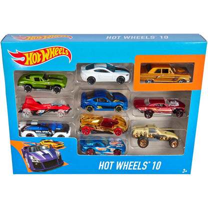 Hot Wheels 핫휠 1:64 스케일 다이캐스트 미니카 10종 세트 어린이·컬렉터용 (스타일 랜덤, 3세 이상)
