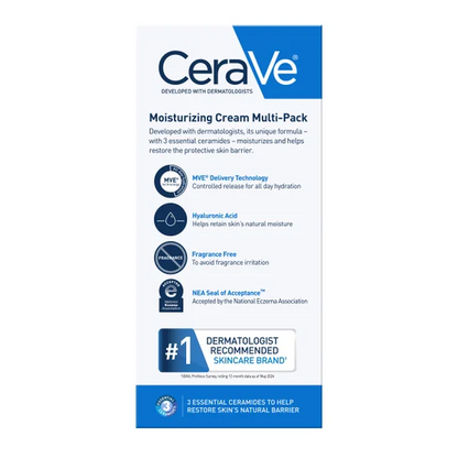 CeraVe 세라비 모이스처라이징 크림 멀티팩 — 세라마이드 + 히알루론산