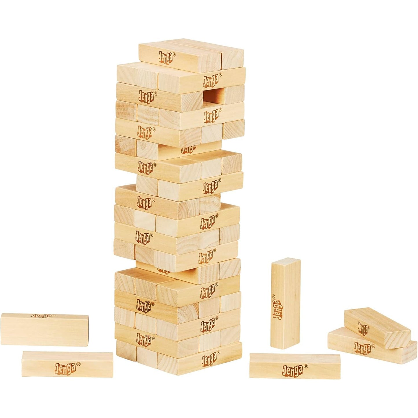 Hasbro Gaming Jenga Wooden Block Stacking Tower Game