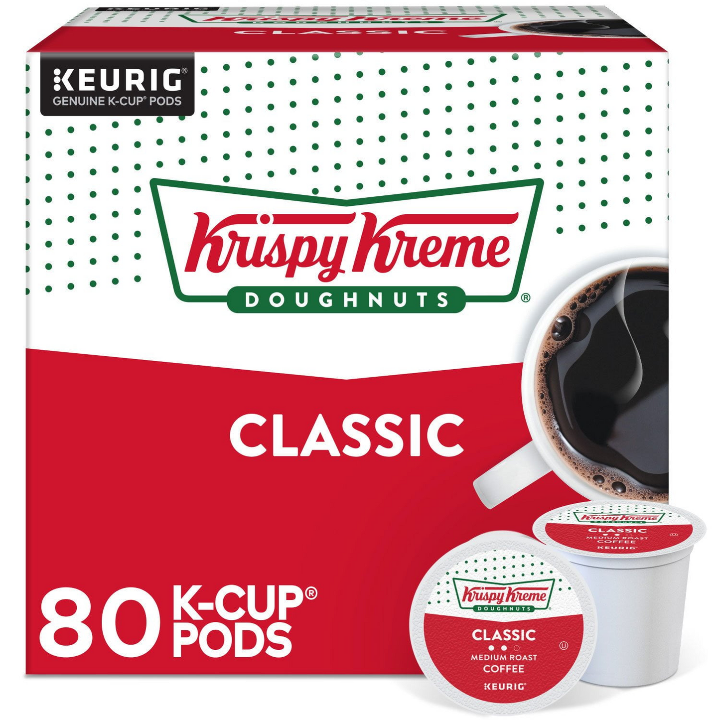 Krispy Kreme Classic Medium Roast Pods (K-Cup) - 80 ct