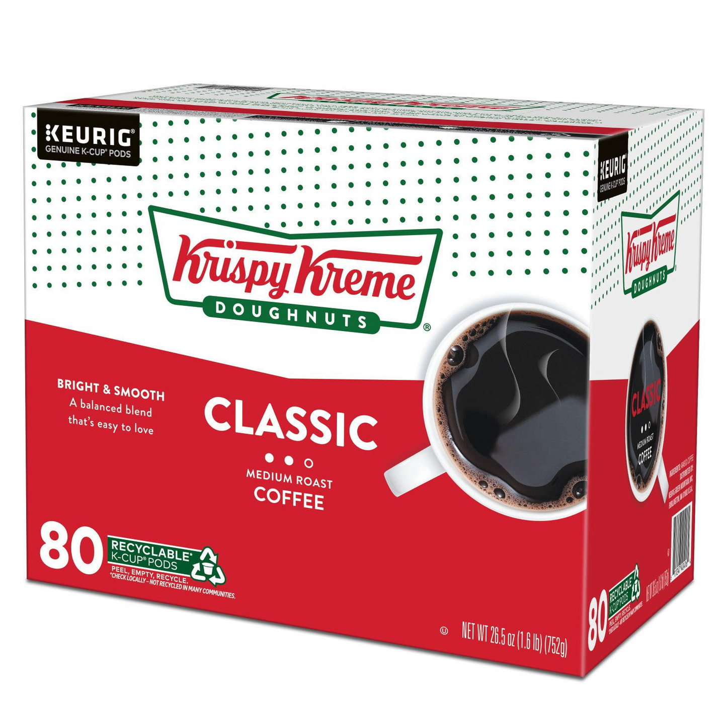 Krispy Kreme Classic Medium Roast Pods (K-Cup) - 80 ct