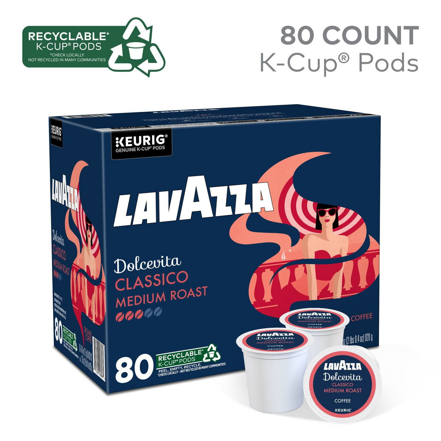 Lavazza Dolcevita Classico Medium Roast Pods (K-Cup) - 80 ct