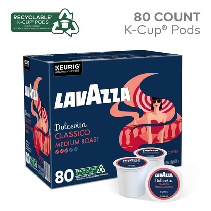 Lavazza Dolcevita Classico Medium Roast Pods (K-Cup) - 80 ct