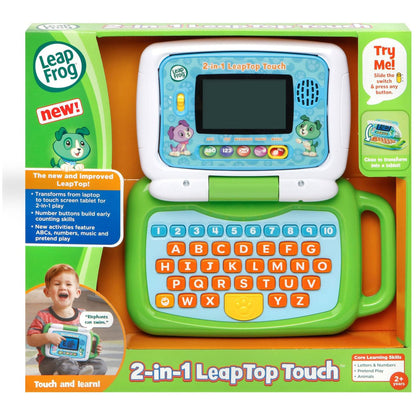 LeapFrog 2-in-1 LeapTop Touch — Toy Laptop with Touch Screen, Music & Learning Modes (Ages 2-5)