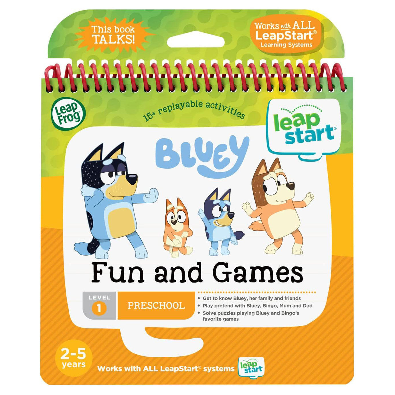 LeapFrog LeapStart Bluey Fun and Games Book — Book for LeapStart System (Ages 4-7)