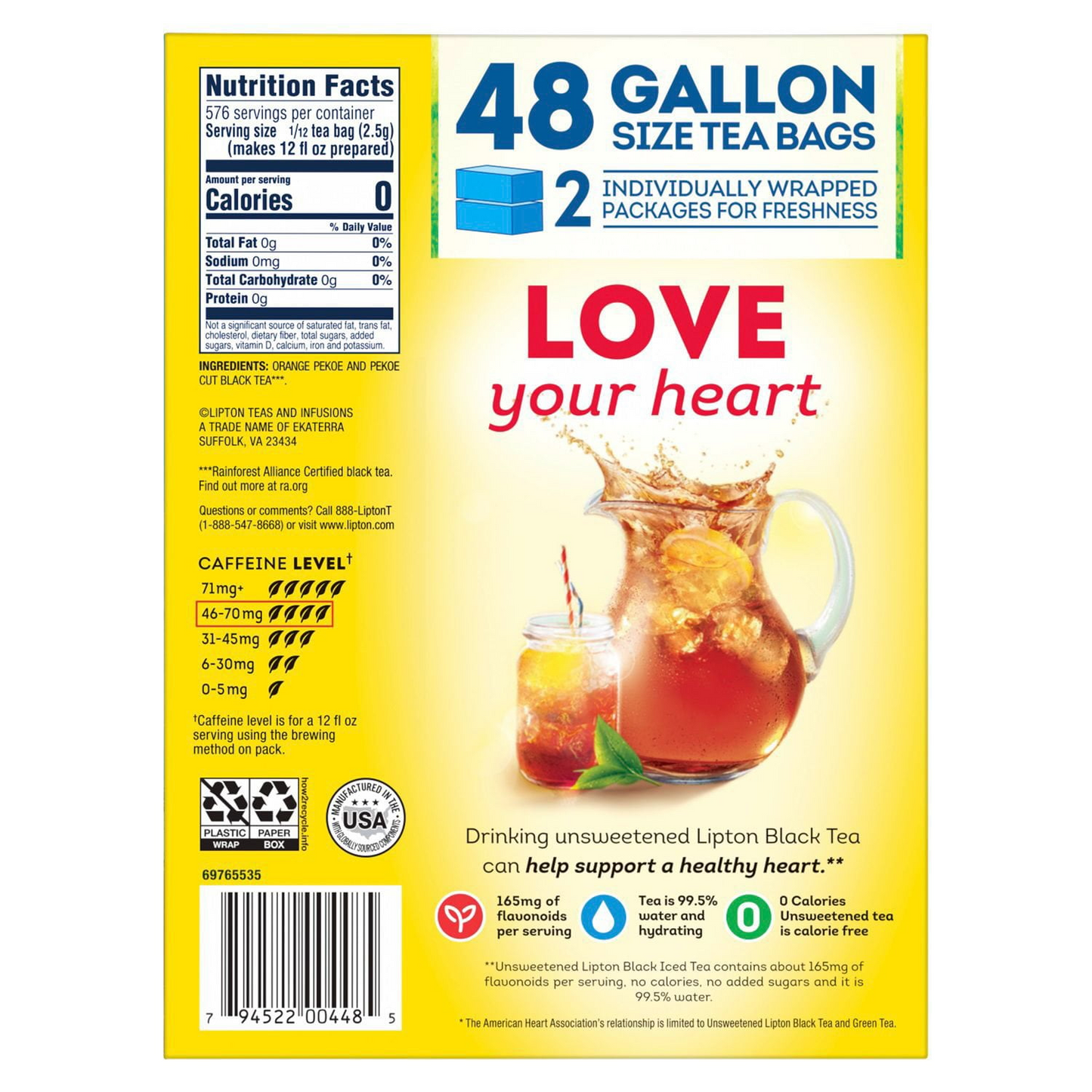 Lipton Iced Tea Gallon-Size Tea Bags - 48 ct