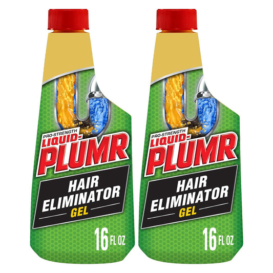 Liquid-Plumr Pro-Strength Hair Eliminator Gel Clog Remover - 16 fl oz (473mL) × 2 Bottles