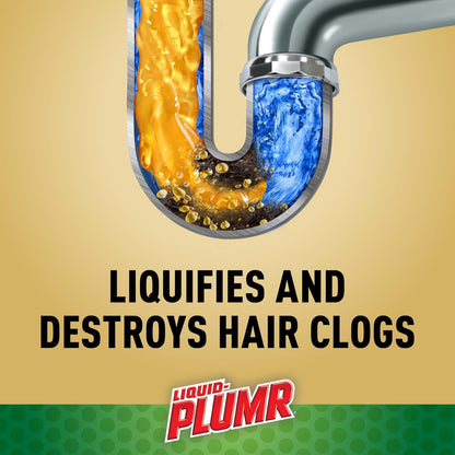 Liquid-Plumr Pro-Strength Hair Eliminator Gel Clog Remover - 16 fl oz (473mL) × 2 Bottles