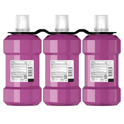 Listerine 리스테린 토탈 케어 프레시 민트 구강세정제 패밀리 3팩 6 in 1 종합 케어·불화나트륨·에센셜 오일 (3 × 33.8 fl oz)