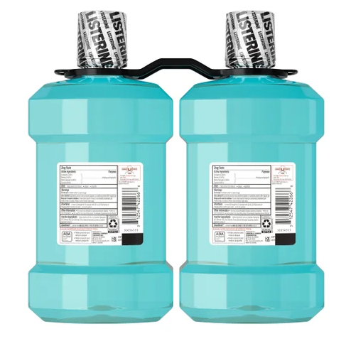 Listerine 리스테린 울트라클린 쿨민트 구강세정제 패밀리 2팩 에센셜 오일 제조 방식·앤티셉틱 오리지널보다 부드러움 (2 × 1.5L)