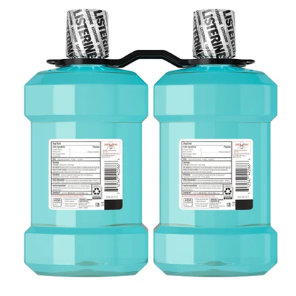 Listerine 리스테린 울트라클린 쿨민트 구강세정제 패밀리 2팩 에센셜 오일 제조 방식·앤티셉틱 오리지널보다 부드러움 (2 × 1.5L)